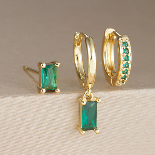 Cubic Zirconia Emerald Green | Gold