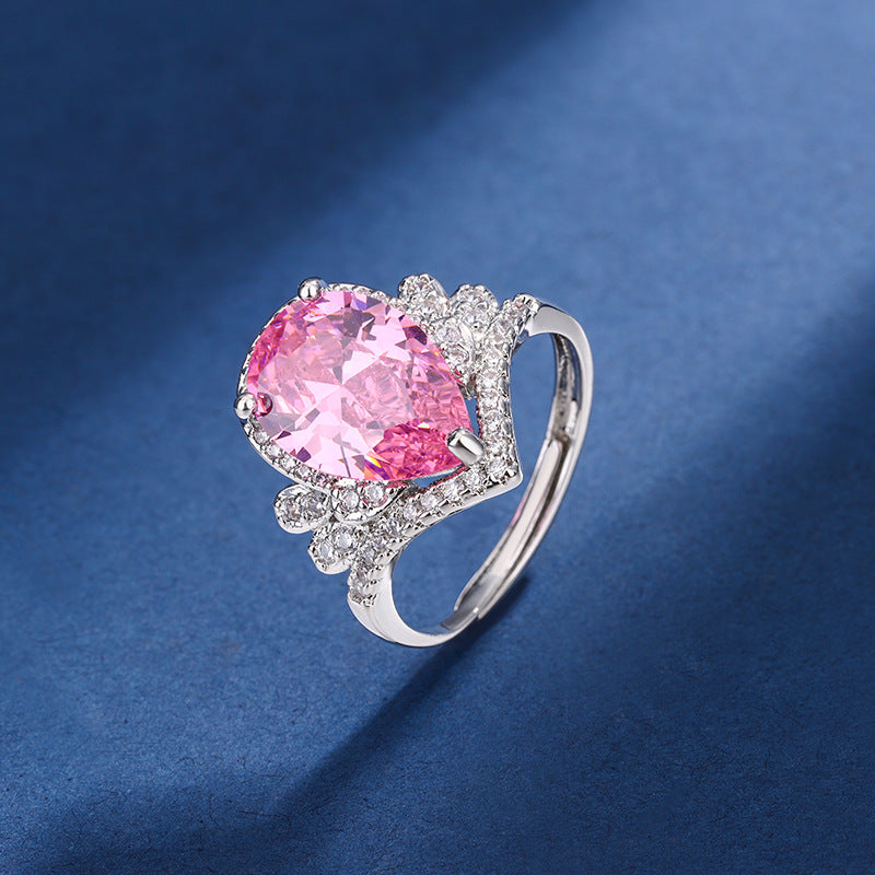 Aria Teardrop Pink Set | White Gold