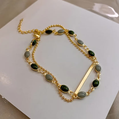 Olivia Moss Duo Bracelet | Gold