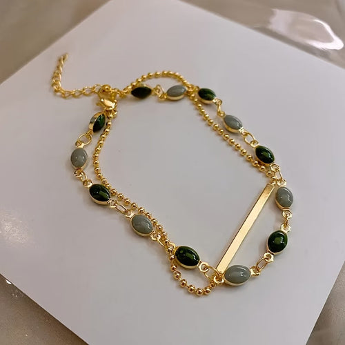 Olivia Moss Duo Bracelet | Gold