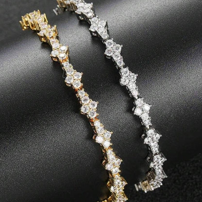 Classic Cluster Tennis Bracelet | Gold