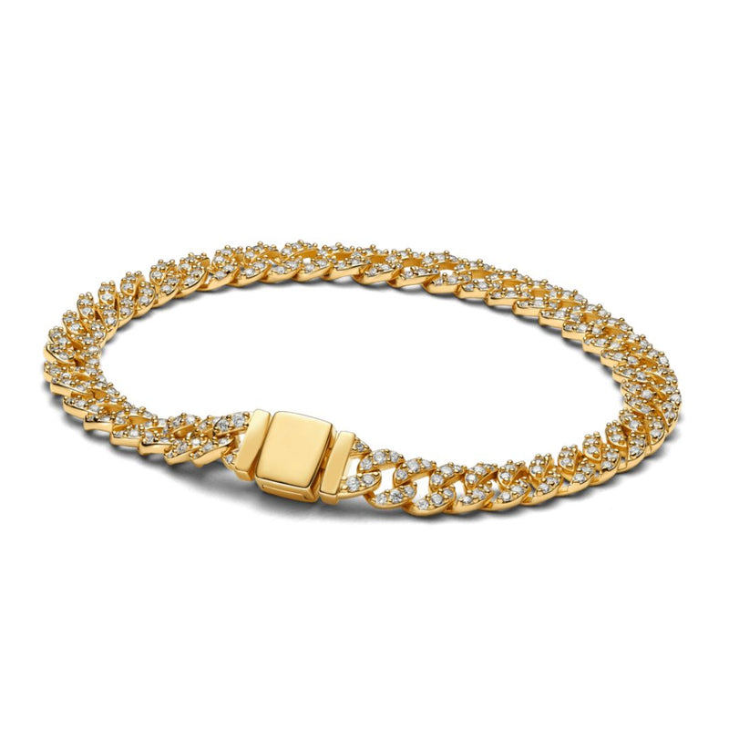 Pave Cuban Bracelet in gold