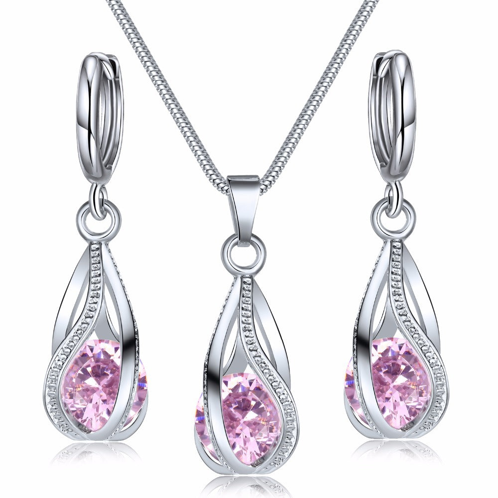 Rosalith Lumen Twist Jewelry Set | White Gold