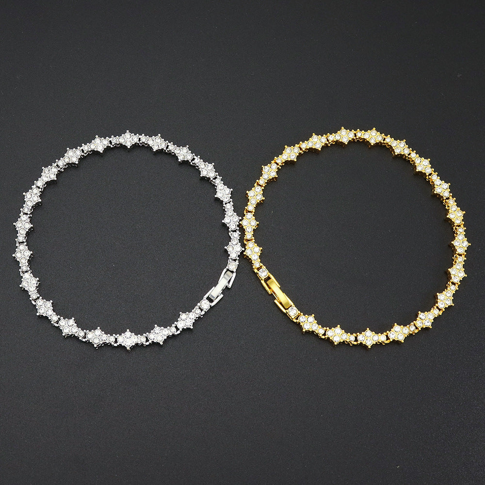 Classic Cluster Tennis Bracelet | Gold