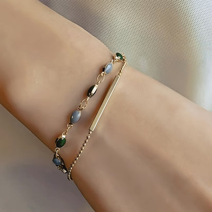 Olivia Moss Duo Bracelet | Gold