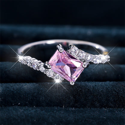 Pink Sapphire Vertex Ring | White Gold