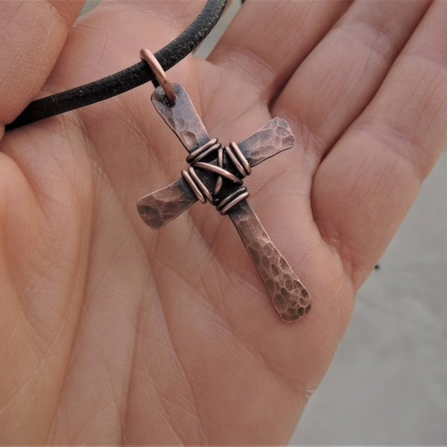 Artisan Cross Copper Necklace