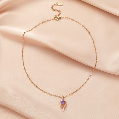 Vespera Amethyst Swirl Necklace | Gold