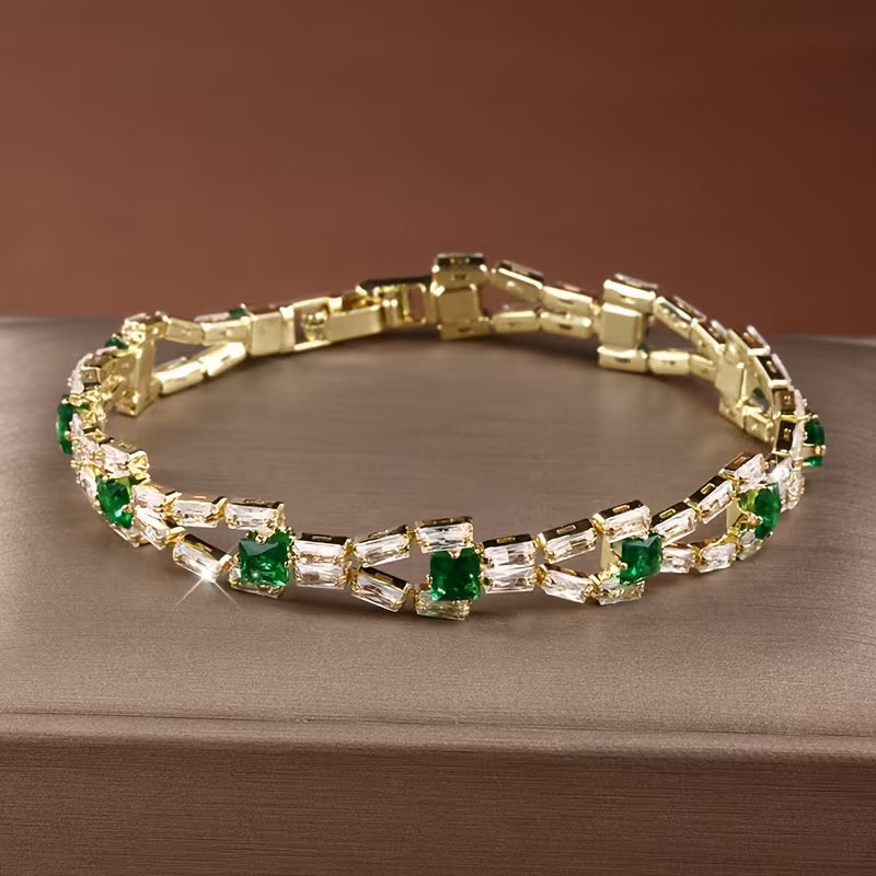 Verde Link Tennis Bracelet | Gold