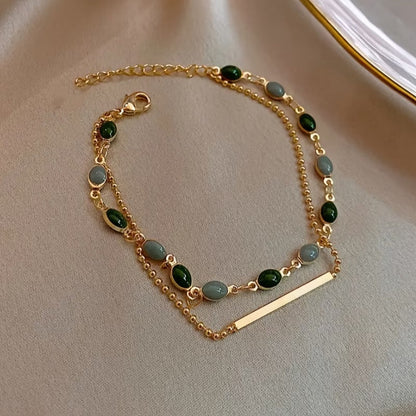 Olivia Moss Duo Bracelet | Gold