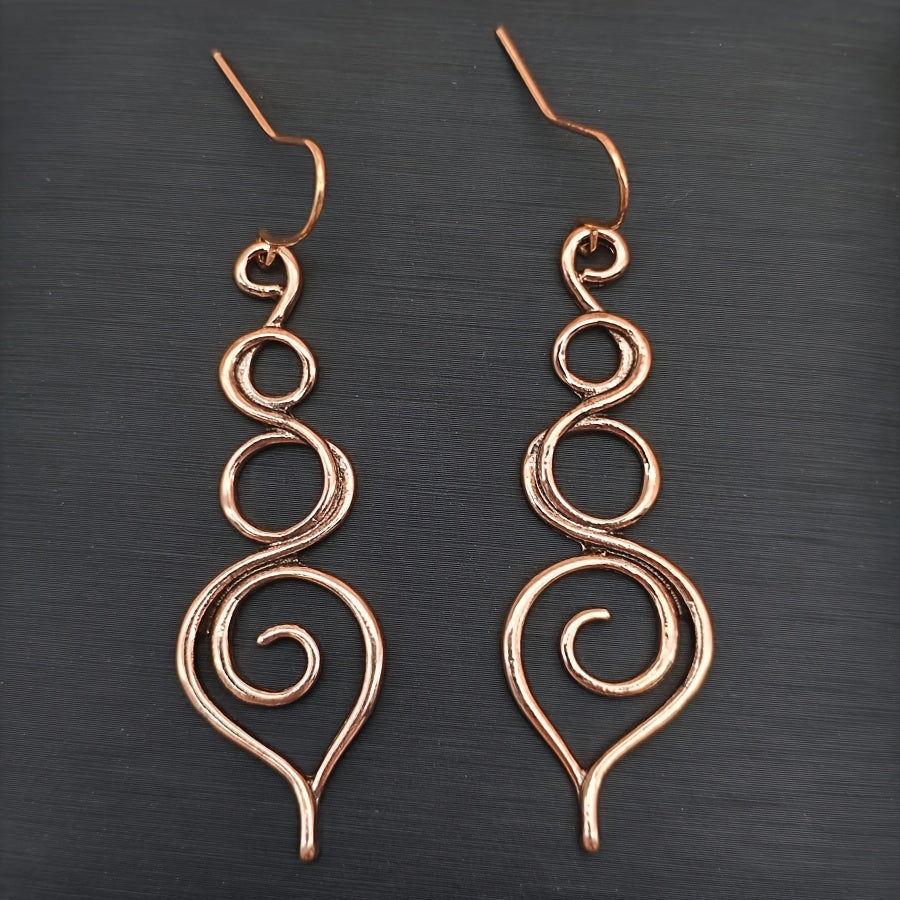 Loretta Swirl Copper Earrings
