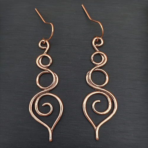 Loretta Swirl Copper Earrings