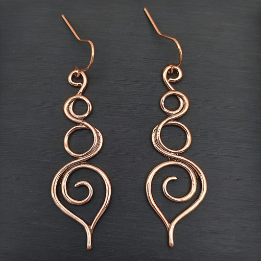 Loretta Swirl Copper Earrings