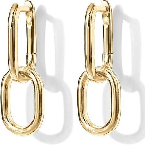 Link Drop Hoops | Gold