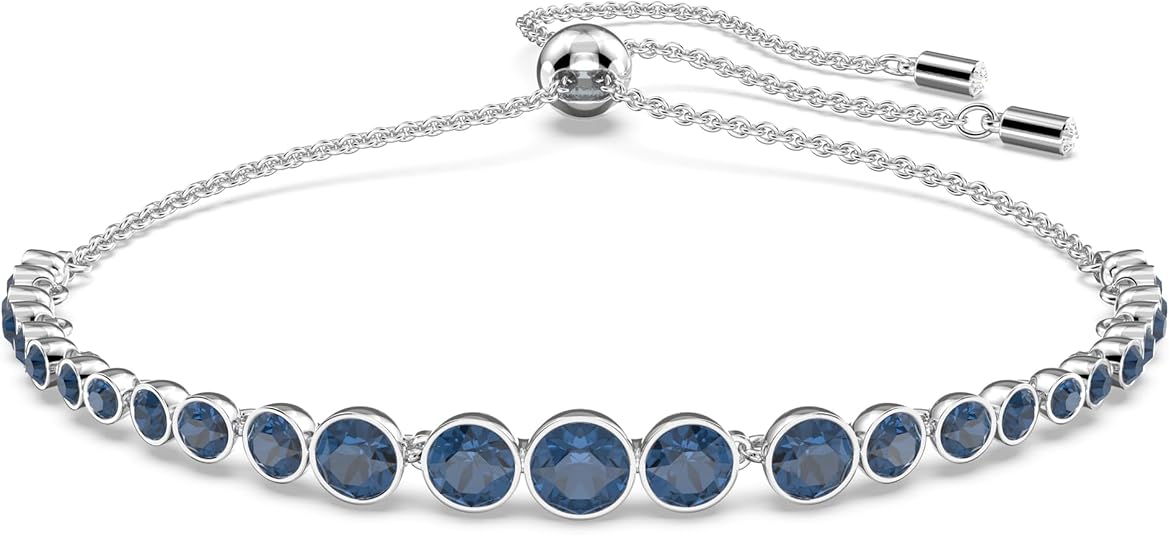 Round Cut Sapphire Tennis Bracelet | White Gold