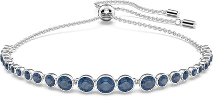 Round Cut Sapphire Tennis Bracelet | White Gold
