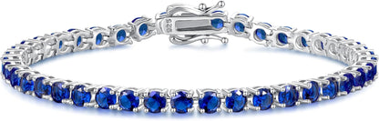 Sapphire Tennis Bracelet | White Gold