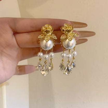 Ivoria Pearl Dew Drop Earrings | Gold