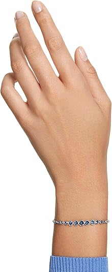 Round Cut Sapphire Tennis Bracelet | White Gold