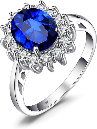 Classic Sapphire Halo Ring | White Gold
