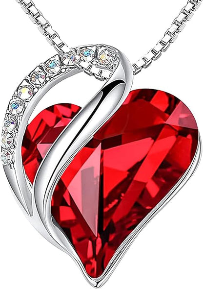 Infinity Heart Ruby Necklace | White Gold
