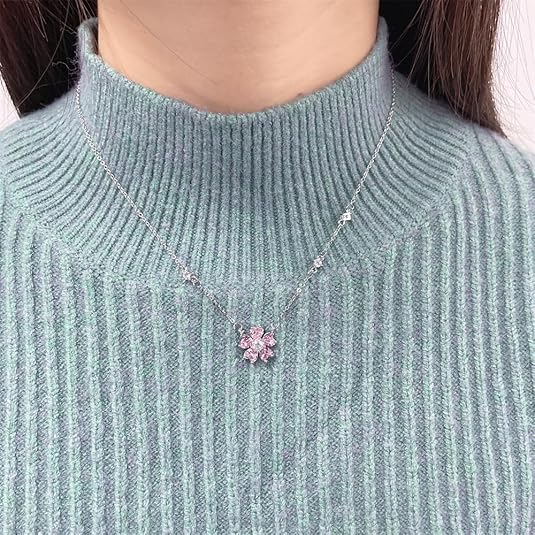 Petalglow Flower Pendant Necklace | White Gold