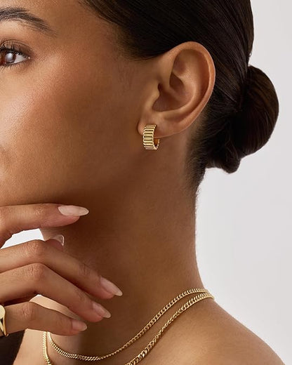 Classic Ridge Earrings | Gold