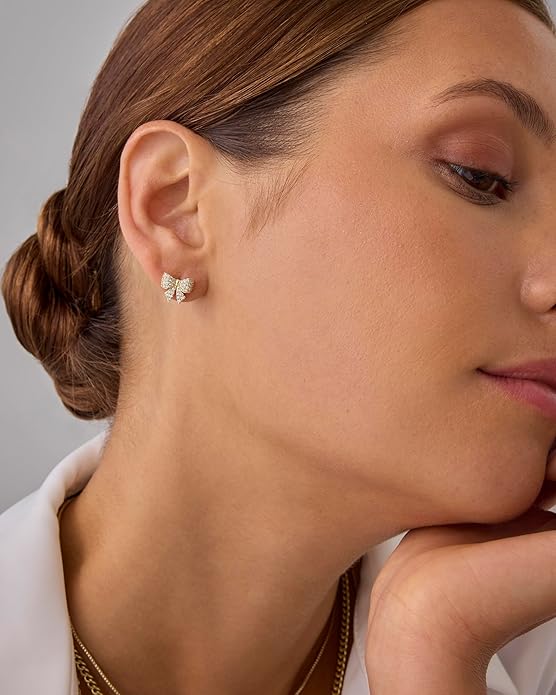 Bow Motif Earrings | Gold