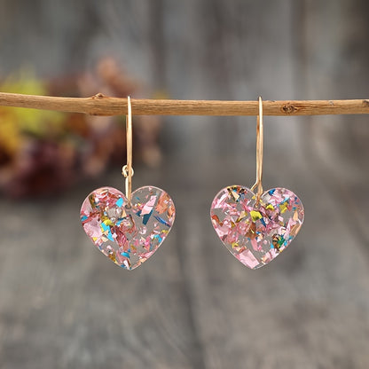 Sugarplum Heart Drop Earrings | Gold