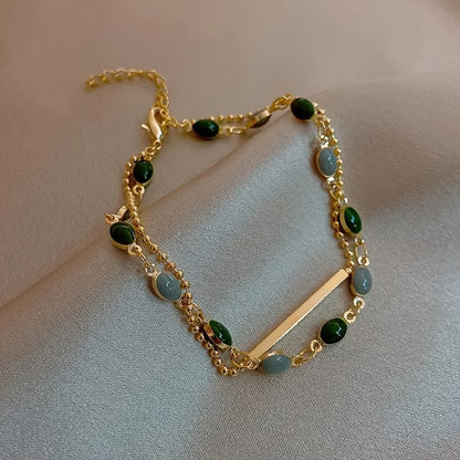 Olivia Moss Duo Bracelet | Gold