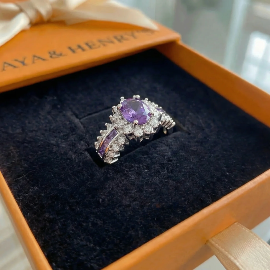 Amethyne Twilight Crown Ring | White Gold
