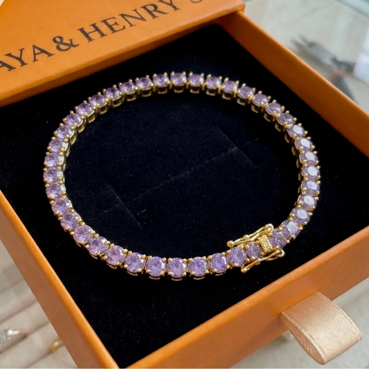 Amethyst Tennis Bracelet | Gold