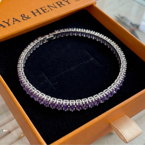 Amethyst Vertéa Tennis Bracelet | White Gold