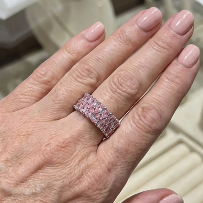 Blush Cascade Eternity Ring | White Gold