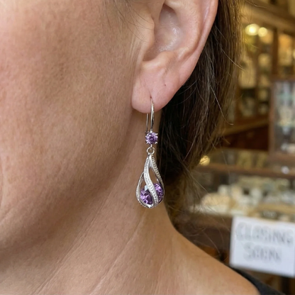 Calithra Lumen Twist Earrings | White Gold