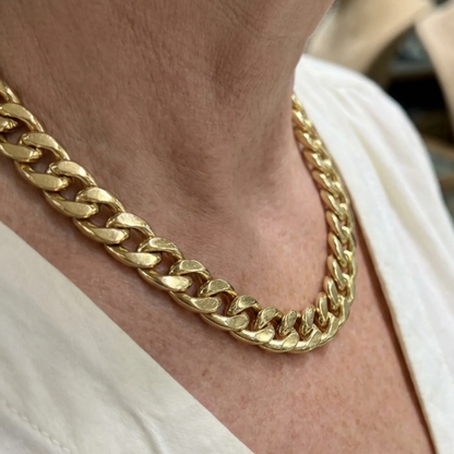 Chunky Cuban Link Necklace | Gold