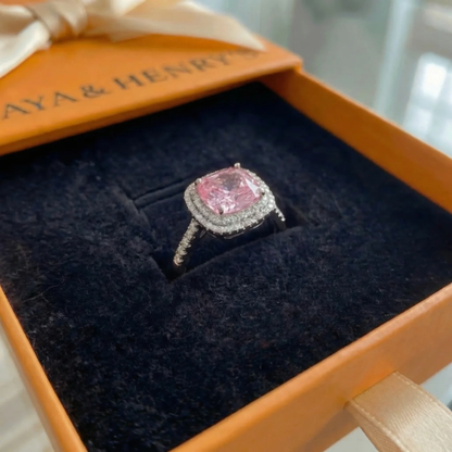 Cushion Pink Sapphire Ring | Rose Gold