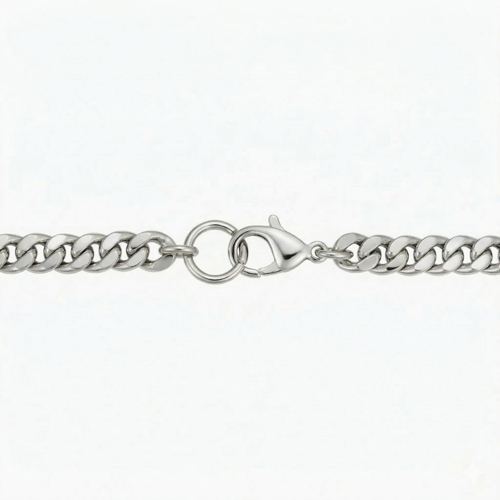 Estate Cuban Bracelet | White Gold