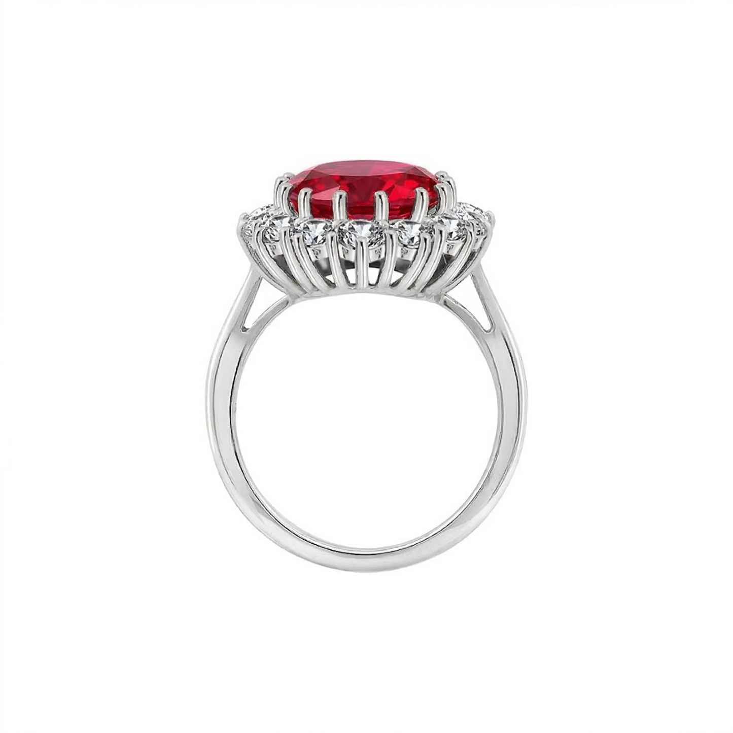 Scarlet Crown Ruby Ring | White Gold
