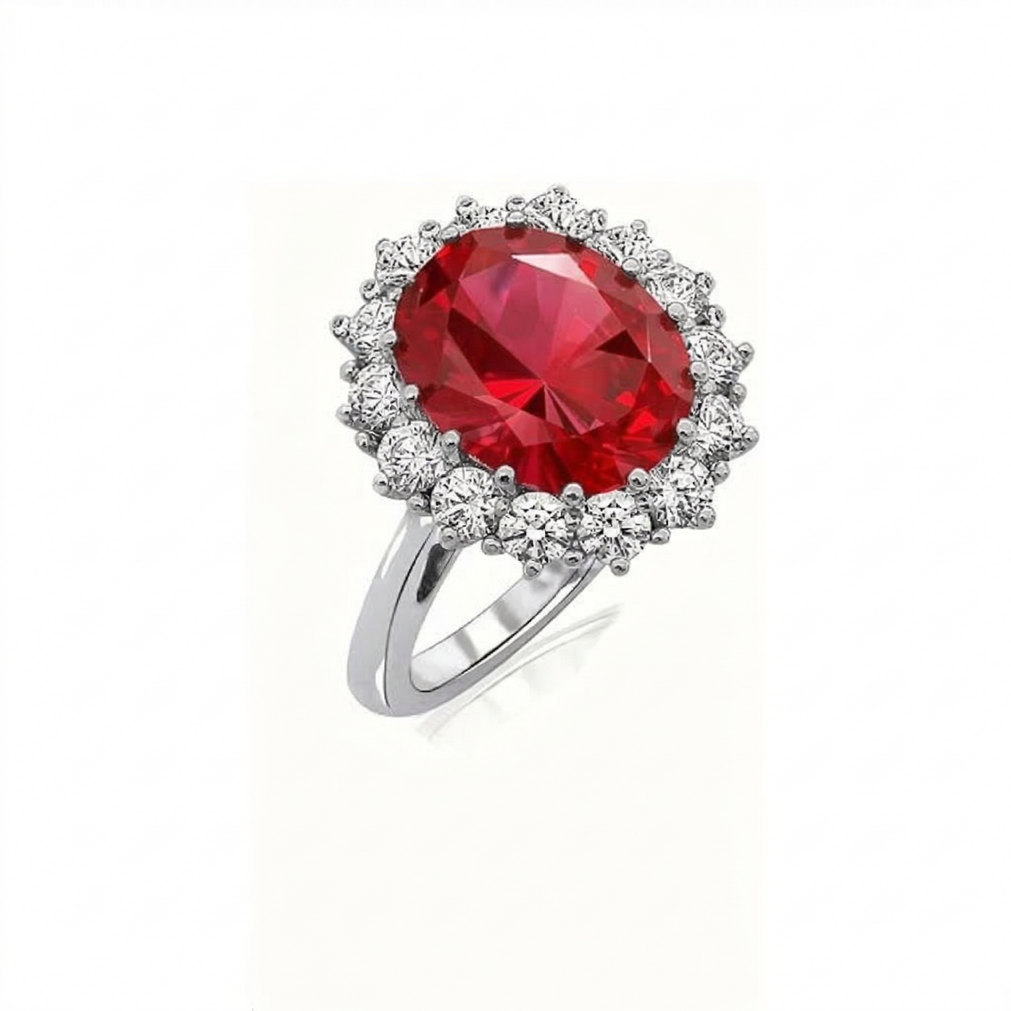 Scarlet Crown Ruby Ring | White Gold