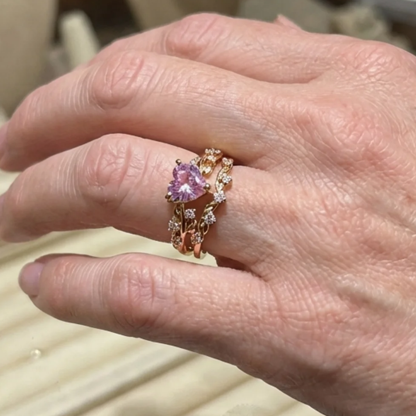 Petalheart Garden Ring Set | Gold