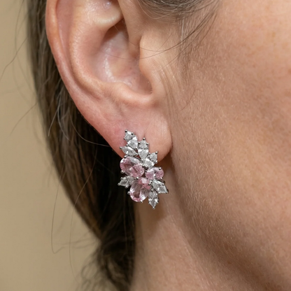 Lyra Blushbloom Earrings | White Gold