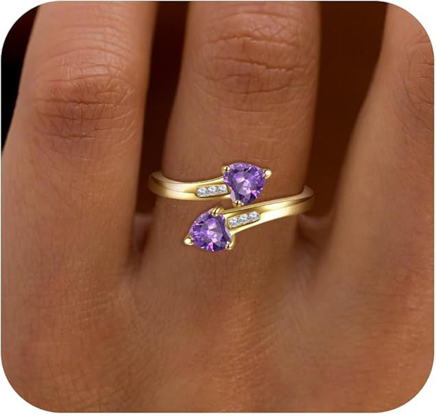 Noctira Violet Heartwrap Ring | Gold