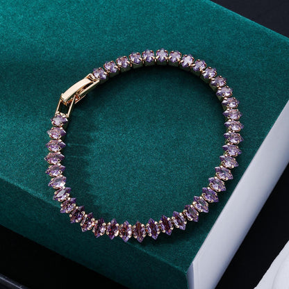 Amethyst Marquise Tennis Bracelet | Gold