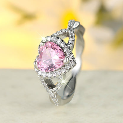 Amour Twist Halo Ring | White Gold