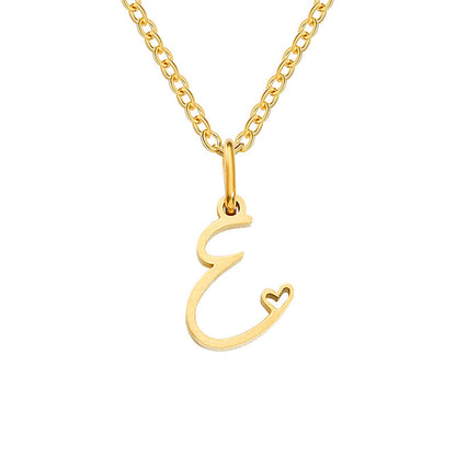 Heart Initial Necklace | Gold