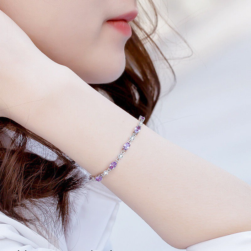 Amethyst Starlight Bracelet | White Gold