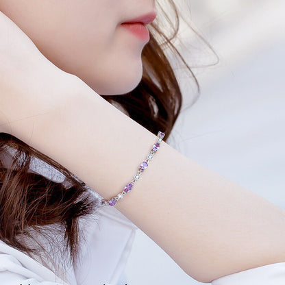 Amethyst Starlight Bracelet | White Gold