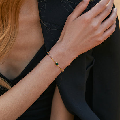 Emerald Link Chain Bracelet | Gold