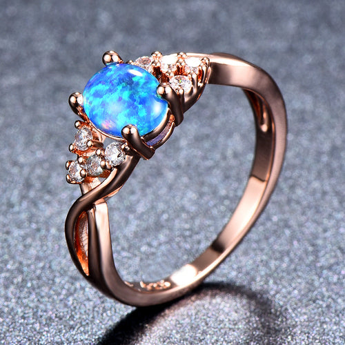 Sylva Moonhart Blue Ring | Rose Gold
